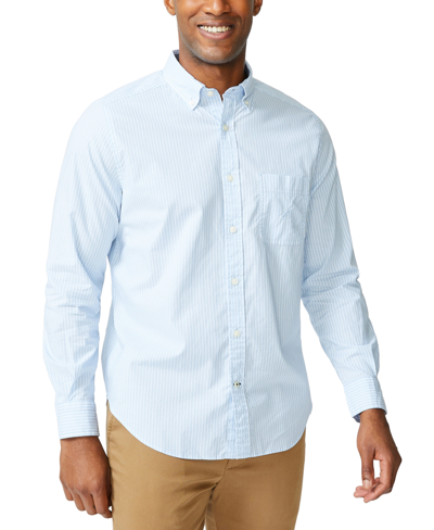 Shop Nautica Men's Classic-fit Stripe Poplin Shirt In Light Haze Stripe