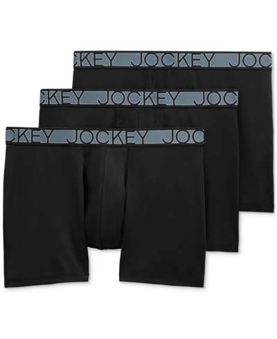 Shop Jockey Active Microfiber 5" Boxer Brief In Black