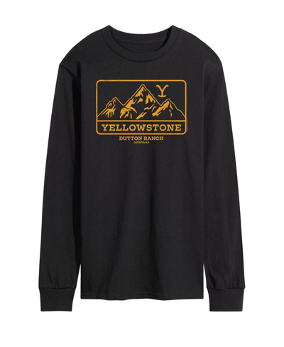 Shop Airwaves Men's Yellowstone Mountain Long Sleeve T-shirt In Black