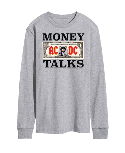 Shop Airwaves Men's Acdc Money Talks Long Sleeve T-shirt In Gray