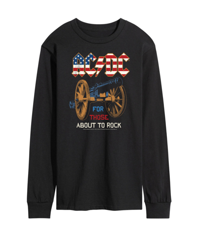 Shop Airwaves Men's Acdc About To Rock Long Sleeve T-shirt In Black
