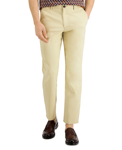 Shop Alfani Men's Tech Pants, Created For Macy's In Pale Khaki