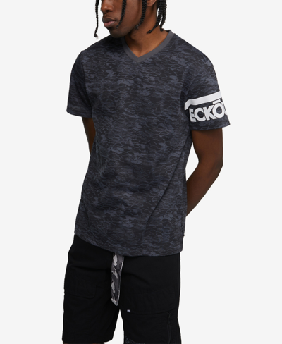 Shop Ecko Unltd Men's Big And Tall Short Sleeve Madison Ave V-neck T-shirt In Gray