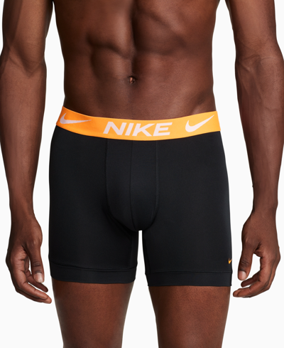 Shop Nike Men's 3-pk. Dri-fit Essential Micro Boxer Briefs In Black Bodies