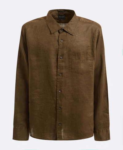 Guess Men's Island Linen Shirt In Tan