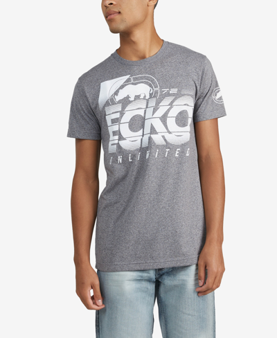 Shop Ecko Unltd Men's Big And Tall Mighty Magnitude Marled T-shirt In Gray