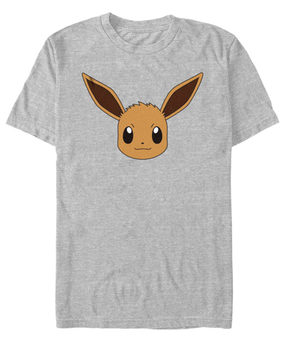 Shop Fifth Sun Men's Pokemon Eevee Face Short Sleeve T-shirt In Athletic Heather