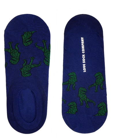 Shop Love Sock Company Men's T-rex Novelty No-show Socks In Navy Blue