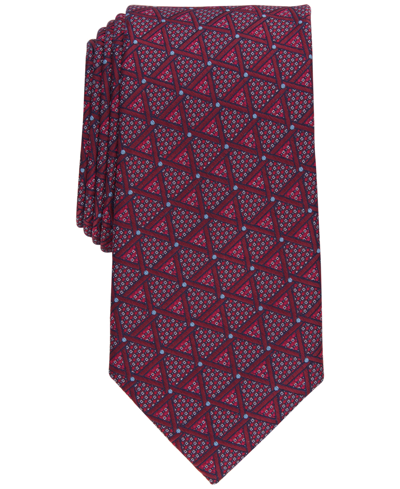 Shop Perry Ellis Men's Tolbert Geometric-print Tie In Red