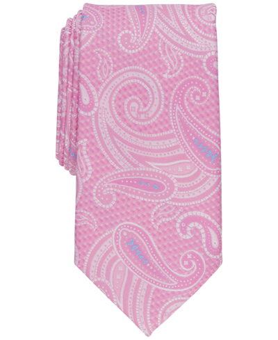 Shop Perry Ellis Men's Kogan Paisley Tie In Pink