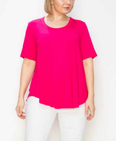 Coin 1804 Plus Size Double Binding Swing Short Sleeve T-shirt In