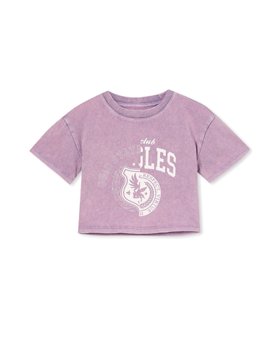 Shop Cotton On Toddler Girls The Crop Short Sleeve T-shirt In Lilac Drop Wash/ohio State