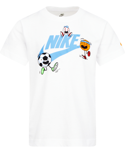 Shop Nike Little Boys Moji Character T-shirt In White