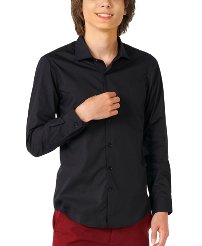 Shop Opposuits Big Boys Knight Solid Color Shirt In Black