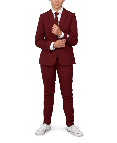 Shop Opposuits Big Boys Blazing Solid Color Suit, 3-piece Set In Red