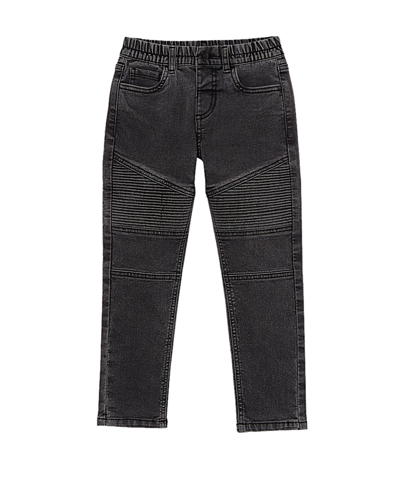 Shop Cotton On Little Boys Skinny Fit Moto Jeans In Cottesloe Washed Black