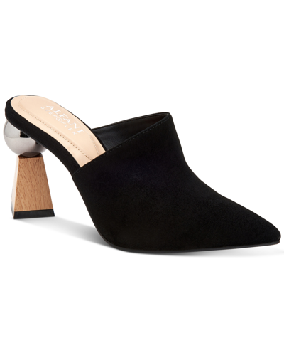 Shop Alfani Women's Step N' Flex Junnee Mules, Created For Macy's Women's Shoes In Black Suede
