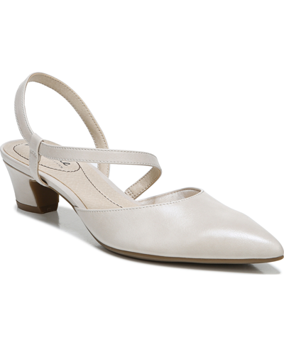 Lifestride Minimalist Pointed Toe Pump In Almond Faux Leather