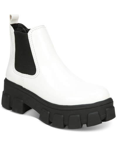 Shop Circus By Sam Edelman Women's Darielle Lug Sole Chelsea Boots Women's Shoes In Bright White Patent