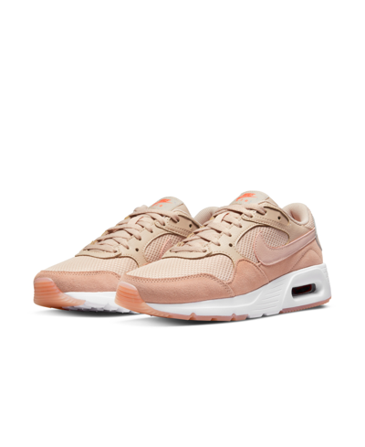 Shop Nike Women's Air Max Sc Casual Sneakers From Finish Line In Stone/rose/white