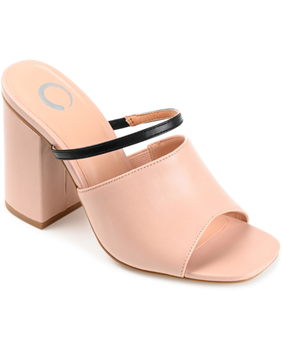 Journee Collection Women's Heiddy Block Heel Sandals In Blush