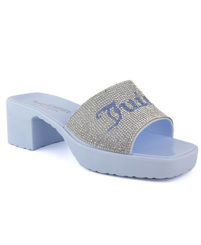 Shop Juicy Couture Women's Harmona Slip-on Glitz Dress Sandals In Blue