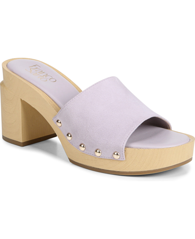 Shop Franco Sarto Capri-clog Slide Sandals In Soft Lilac Leather