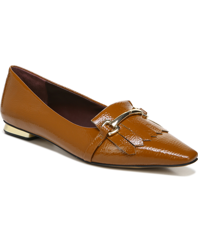 Shop Franco Sarto Rina Slip-on Flats Women's Shoes In Cognac Brown Faux Patent