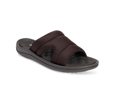 Shop Unlisted Kenneth Cole  Men's Quinn Quilted Slide Sandals Men's Shoes In Dark Brown