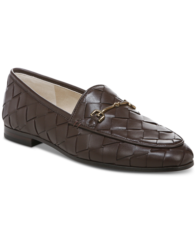 Shop Sam Edelman Women's Loraine Woven Tailored Loafers Women's Shoes In Dark Chocolate Woven