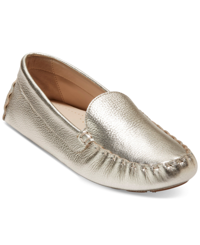 Shop Cole Haan Evelyn Driver Loafers In Gold