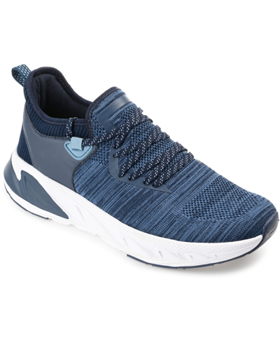 Shop Vance Co. Men's Gibbs Knit Athleisure Sneakers In Blue