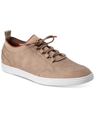 Shop Alfani Men's Carson Low Top Sneaker, Created For Macy's In Taupe