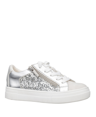 Shop Nina Little Girls Sneakers In Silver-tone Chunky Glitter