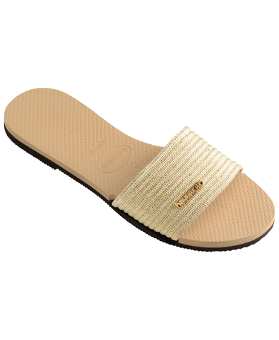 Shop Havaianas Women's You Malta Metallic Sandals In Golden