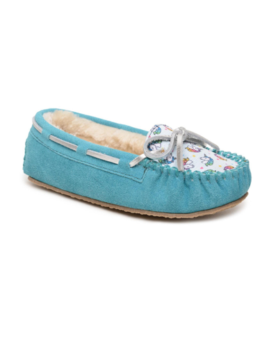 Shop Minnetonka Toddler Girls Cassie Moccasin Slippers In Unicorn Turquoise