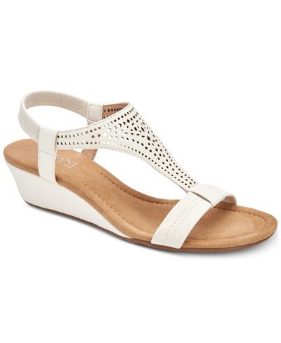 Shop Alfani Women's Step 'n Flex Vacanzaa Wedge Sandals, Created For Macy's Women's Shoes In Cotton Perforated