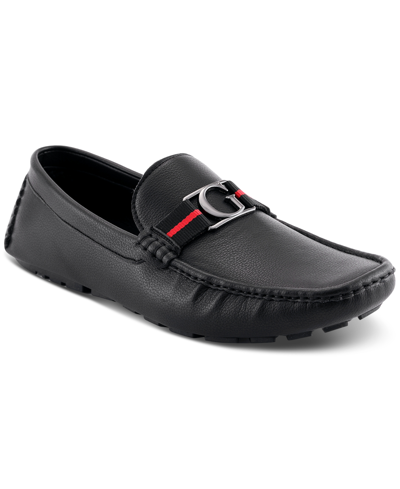 Shop Guess Men's Askers Pod Driver With G Ornament Slip On Slippers In Black