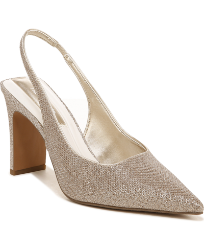 Shop Franco Sarto Averie Slingbacks Women's Shoes In Platinum Metallic Fabric