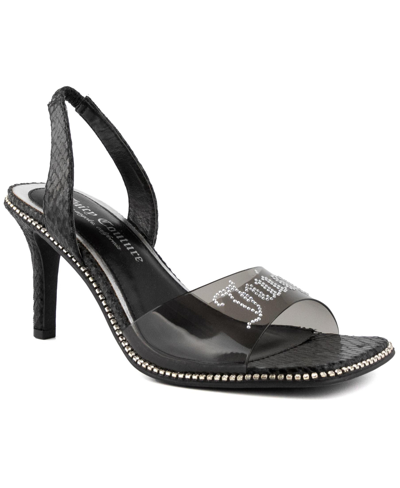 Shop Juicy Couture Women's Greysi Lucite Strap Dress Sandals In Black