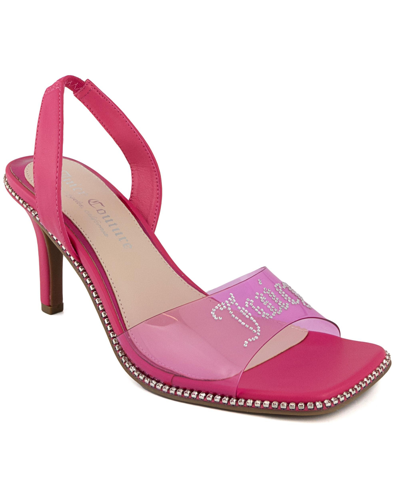 Shop Juicy Couture Women's Greysi Lucite Strap Dress Sandals In Bright Pink