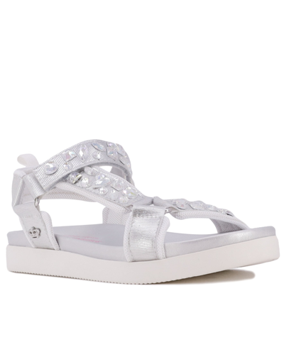 Shop Juicy Couture Little And Big Girls Friant Sandals In Silver-tone