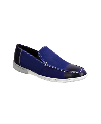 Shop Sandro Moscoloni Men's Guy Moccasin Toe Double Gore Slip-on Shoes In Navy