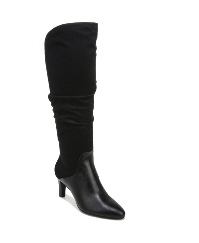 Shop Lifestride Glory Tall Boots Women's Shoes In Black Fabric/faux Leather