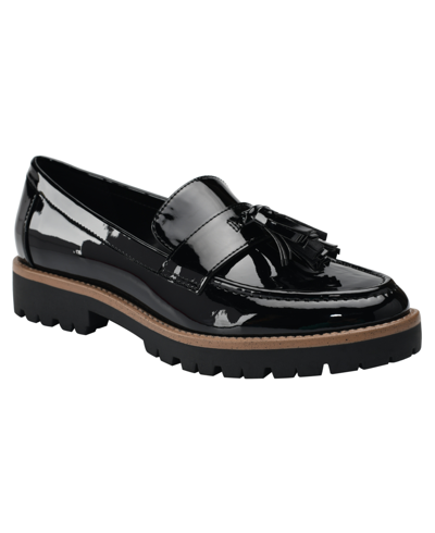 Bandolino Fillup Lug Sole Tassel Loafer In Black Patent
