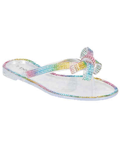 Shop Bebe Little Girlsâ Jelly Slip-on Sandals In Rainbow Multi