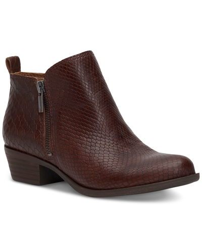 Shop Lucky Brand Women's Basel Leather Booties Women's Shoes In Roasted