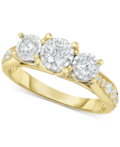 Shop Trumiracle Diamond Three-stone Ring (1 Ct. T.w.) In 14k White, Yellow Or Rose Gold In Yellow Gold