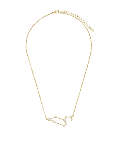 Shop Sterling Forever Women's When Stars Align Constellation Necklace In 14k Gold Plate In Leo