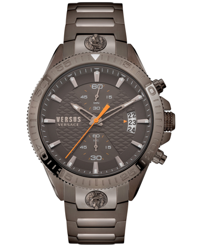 Shop Versus By Versace Men's Griffith Gray Stainless Steel Bracelet Watch 46mm In Gunmetal
